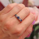 Ellibelle Jewellery Antique Edwardian Sapphire & Diamond Five Stone Ring