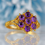 Ellibelle Jewellery Antique Georgian 18ct Gold Amethyst Cluster Ring