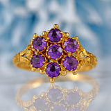 Ellibelle Jewellery Antique Georgian 18ct Gold Amethyst Cluster Ring