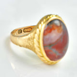 Ellibelle Jewellery Antique Moss Agate 15ct Gold Ring