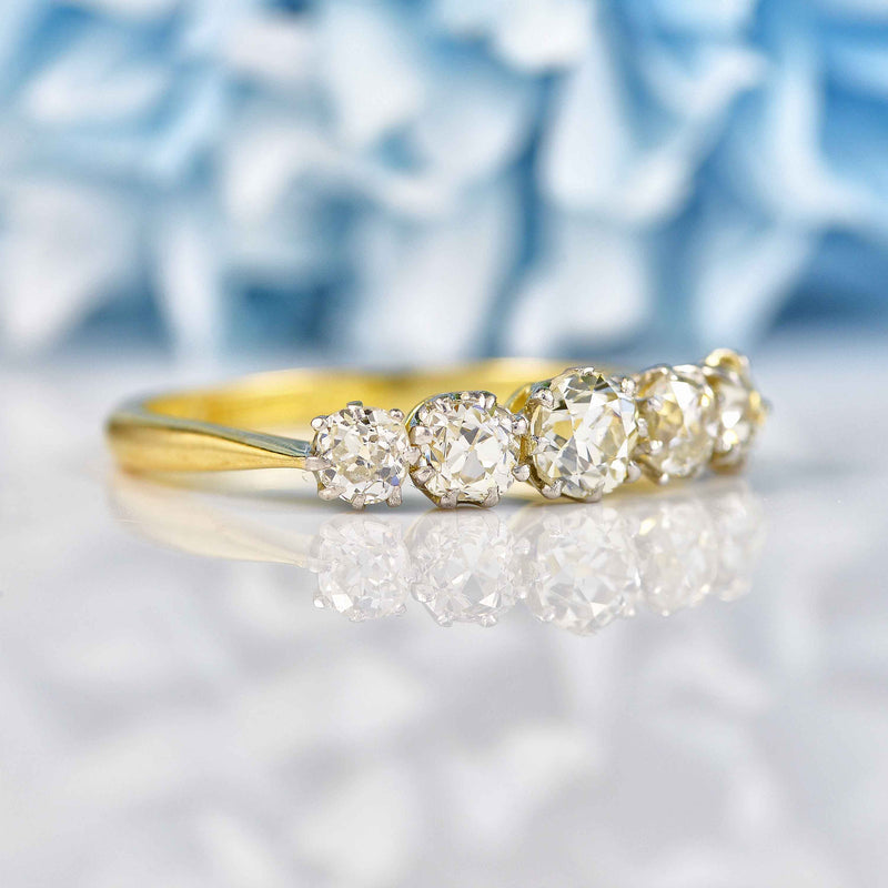 Antique Old Cut Diamond Five Stone Ring - Main Image