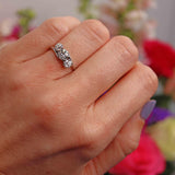Ellibelle Jewellery Antique Old-European Cut Diamond Three-Stone Crossover Engagement Ring (1.09cts)
