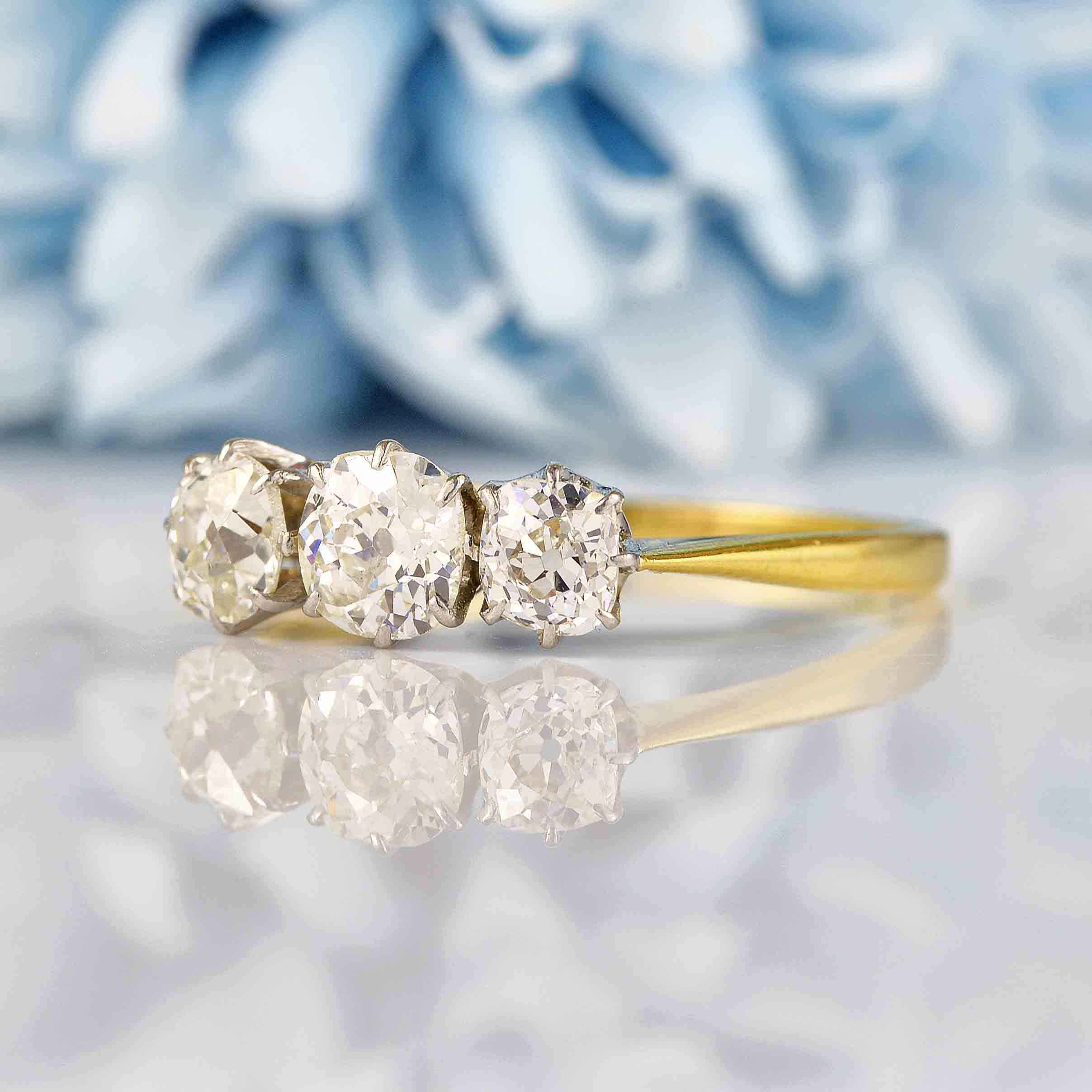 Old Mine Cut Diamond Vintage Stone Engagement Rings Antique Old