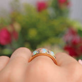Ellibelle Jewellery Antique Opal & Diamond 18ct Gold Ring
