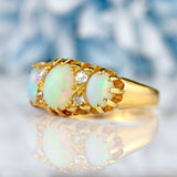 Ellibelle Jewellery Antique Opal & Diamond 18ct Gold Ring