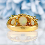 Ellibelle Jewellery Antique Opal & Diamond 18ct Gold Ring