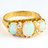 Ellibelle Jewellery Antique Opal & Diamond 18ct Gold Ring