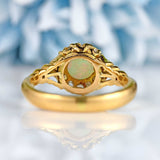 Ellibelle Jewellery Antique Opal & Old-Cut Diamond 18ct Gold Cluster Ring