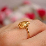 Ellibelle Jewellery Antique Oval-Cut Topaz 18ct Gold Solitaire Ring (6.06cts)