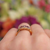 Ellibelle Jewellery Antique Ruby & Diamond 18ct Gold Cluster Ring - Chester 1901