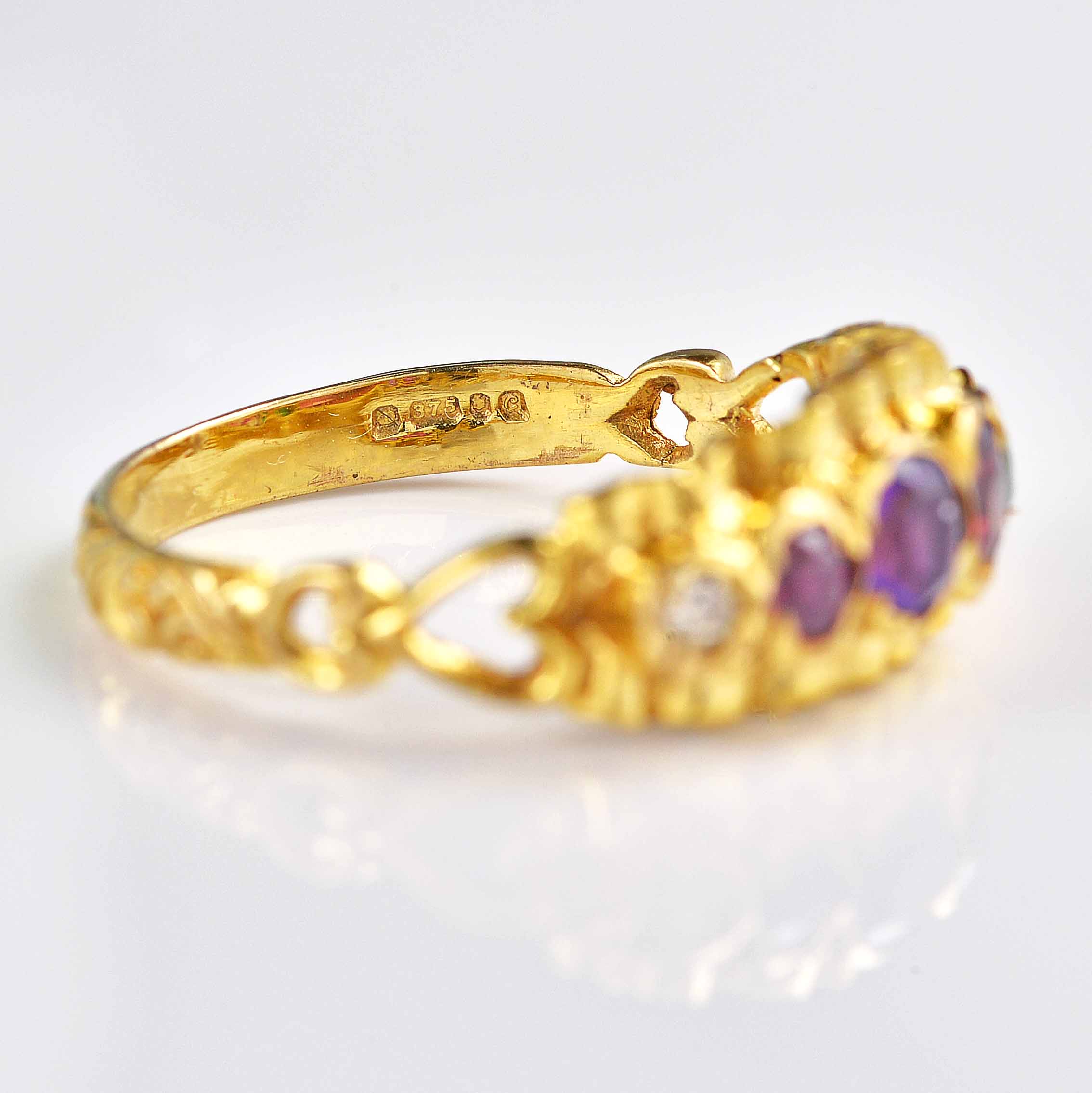 Ellibelle Jewellery Antique Style Vintage 1977 "REGARD" 9ct Gold Acrostic Ring