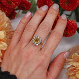 Ellibelle Jewellery Antique Style Yellow Sapphire & Diamond 18ct Gold Engagement Ring