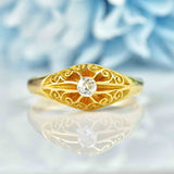 Ellibelle Jewellery Antique Victorian Diamond 18ct Gold Belcher Ring