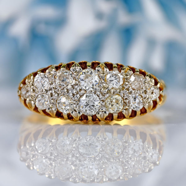 Ellibelle Jewellery Antique Victorian Old-Cut Diamond 18ct Gold Belcher Ring (0.70cts)