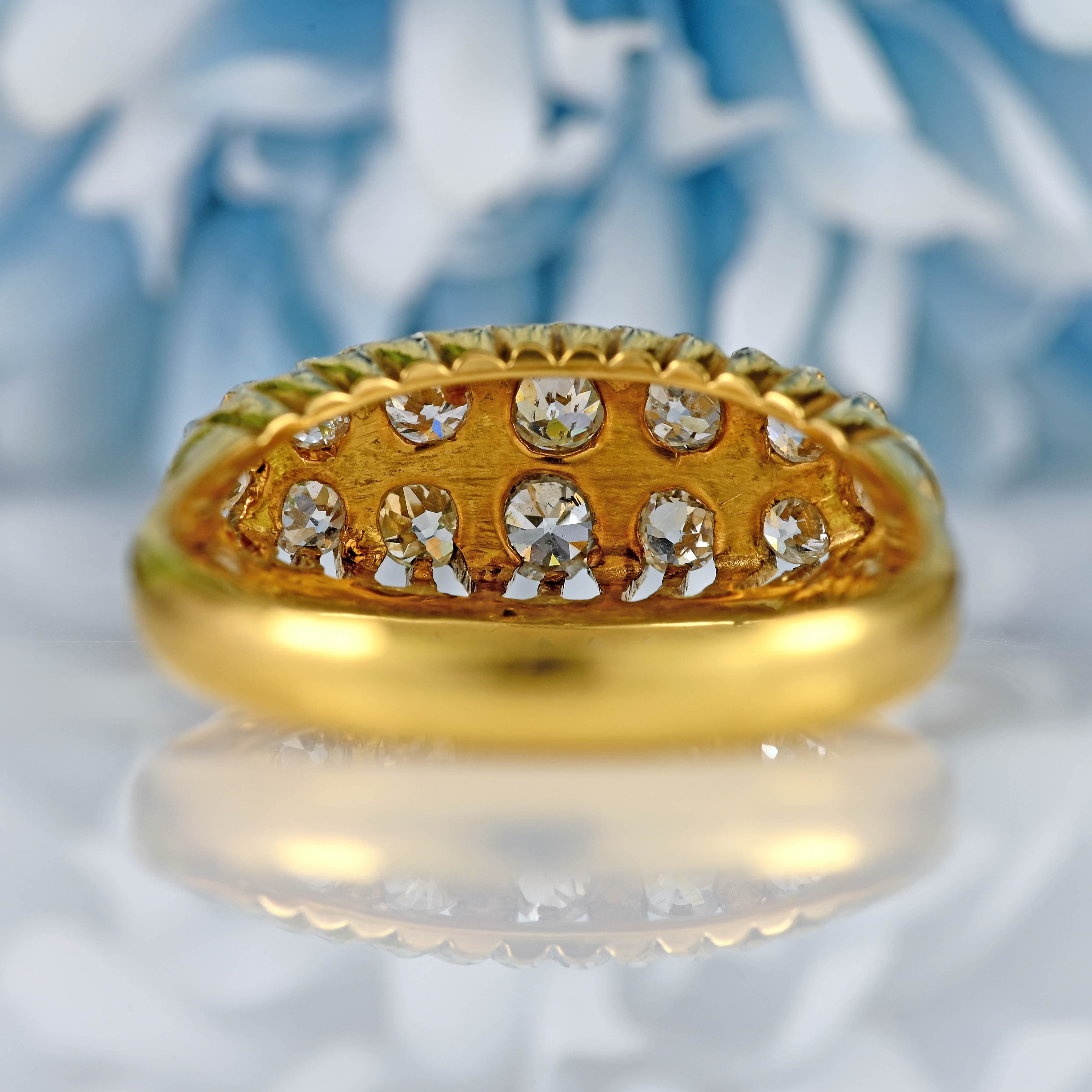 Ellibelle Jewellery Antique Victorian Old-Cut Diamond 18ct Gold Belcher Ring (0.70cts)