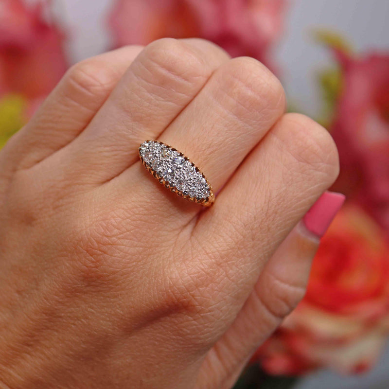 Ellibelle Jewellery Antique Victorian Old-Cut Diamond 18ct Gold Belcher Ring (0.70cts)