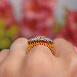 Ellibelle Jewellery Antique Victorian Old-Cut Diamond 18ct Gold Belcher Ring (0.70cts)