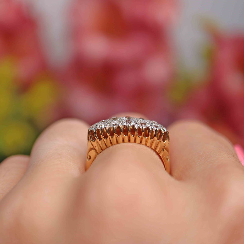 Ellibelle Jewellery Antique Victorian Old-Cut Diamond 18ct Gold Belcher Ring (0.70cts)