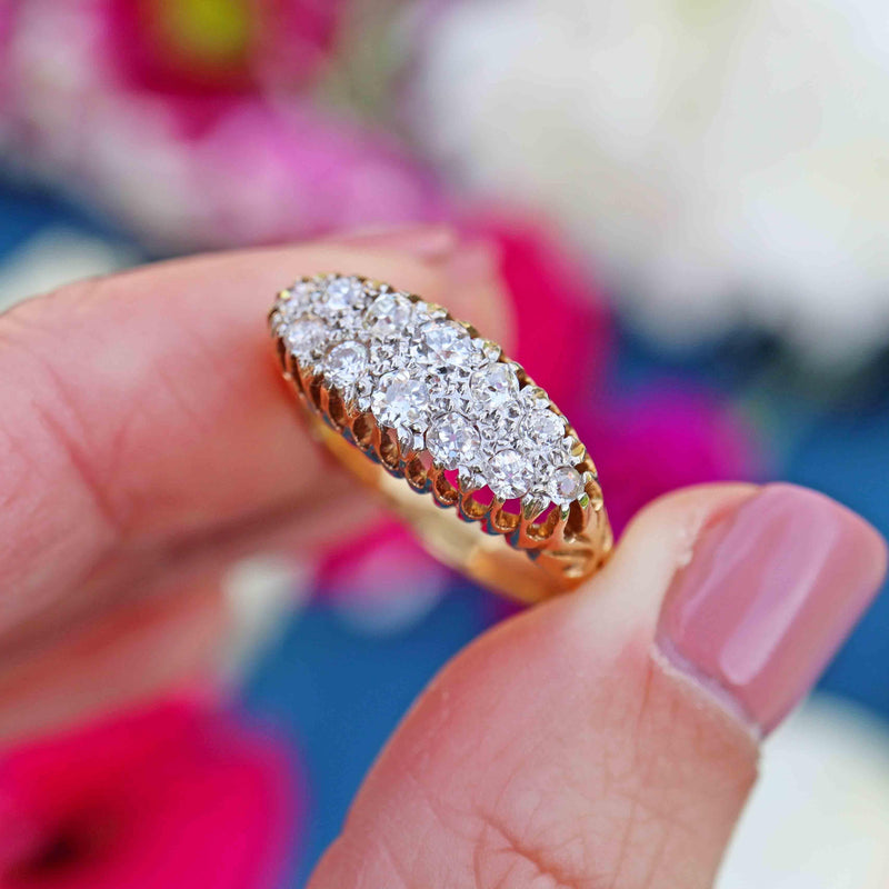 Ellibelle Jewellery Antique Victorian Old-Cut Diamond 18ct Gold Belcher Ring (0.70cts)