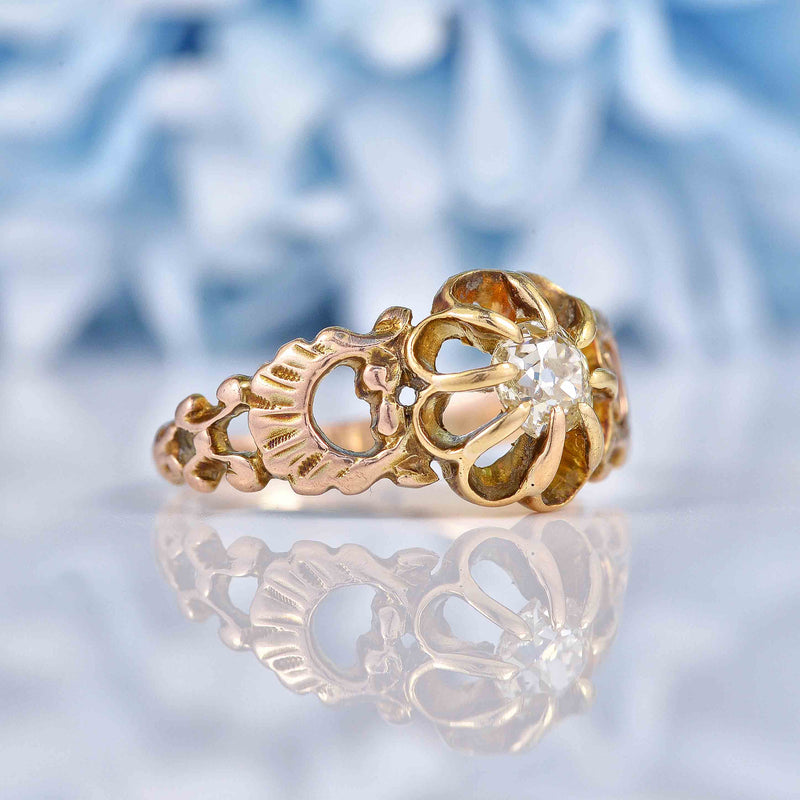 Ellibelle Jewellery Antique Victorian Old-Cut Diamond Flower Ring