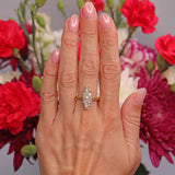 Ellibelle Jewellery Antique Victorian Old-Mine-Cut Diamond 18ct Gold Marquise Ring (1.20cts)