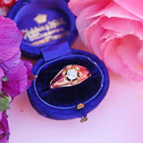 Ellibelle Jewellery Antique Victorian Old-Mine-Cut Diamond 18ct Gold Solitaire Ring (0.40cts)