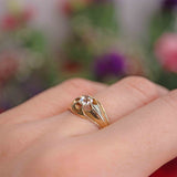 Ellibelle Jewellery Antique Victorian Old-Mine-Cut Diamond 18ct Gold Solitaire Ring (0.40cts)