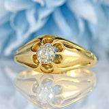 Ellibelle Jewellery Antique Victorian Old-Mine-Cut Diamond 18ct Gold Solitaire Ring (0.40cts)