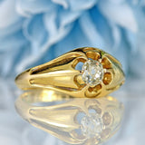 Ellibelle Jewellery Antique Victorian Old-Mine-Cut Diamond 18ct Gold Solitaire Ring (0.40cts)
