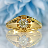 Ellibelle Jewellery Antique Victorian Old-Mine-Cut Diamond 18ct Gold Solitaire Ring (0.40cts)