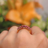 Ellibelle Jewellery Antique Victorian Ruby & Diamond 18ct Gold Platinum Seven Stone Ring