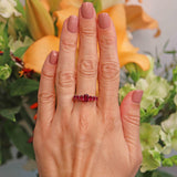 Ellibelle Jewellery Antique Victorian Ruby & Diamond 18ct Gold Platinum Seven Stone Ring