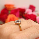 Ellibelle Jewellery Antique Victorian Sapphire & Diamond 18ct Gold Cluster Engagement Ring