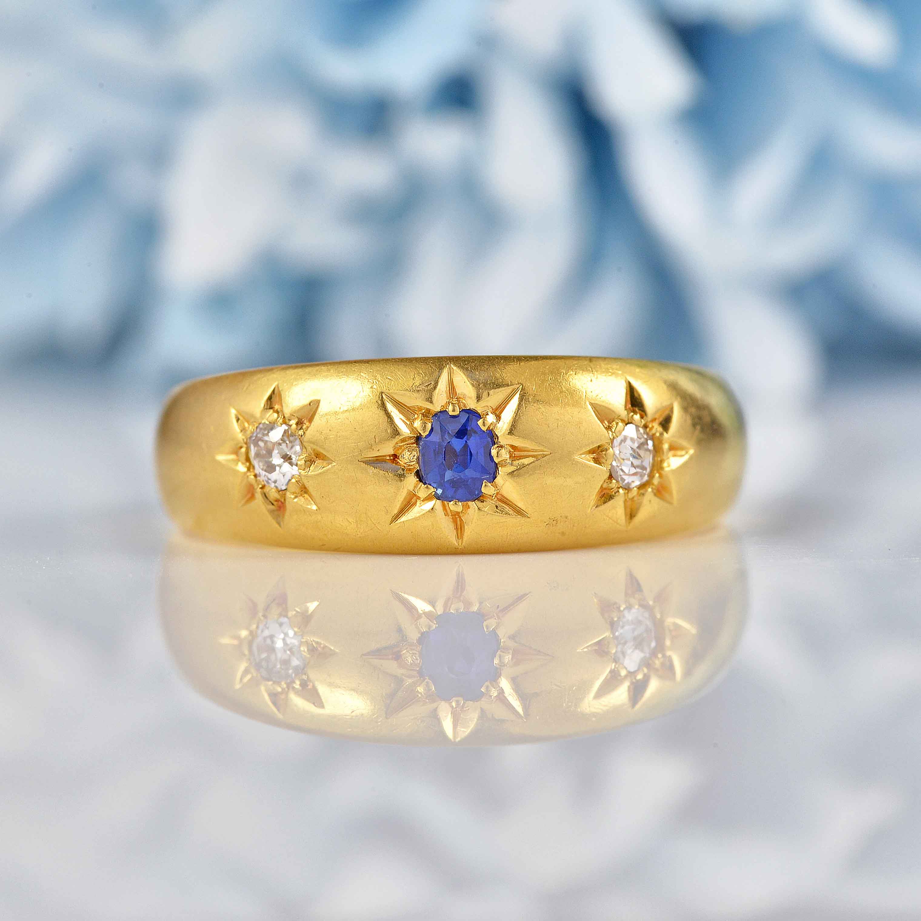Gypsy Style Rings Antique Victorian Sapphire & Diamond 18ct Gold Gypsy Ring – Ellibelle ...
