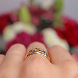 Ellibelle Jewellery Antique Victorian Sapphire & Diamond 18ct Gold Gypsy Ring