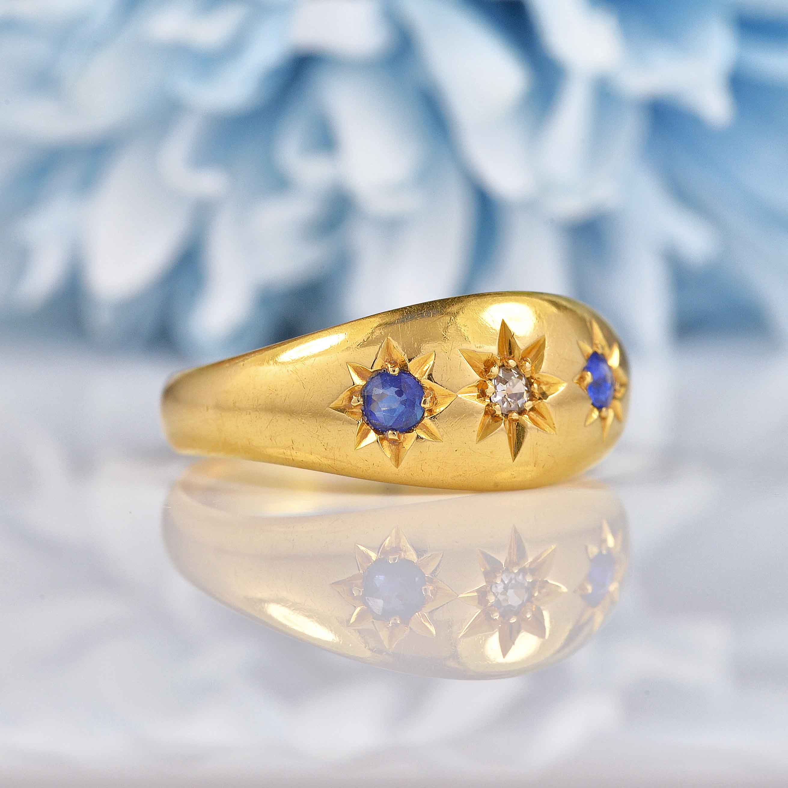 Gypsy Style Rings Antique Victorian Sapphire & Diamond 18ct Gold Gypsy Ring – Ellibelle ...
