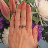 Ellibelle Jewellery Antique Victorian Sapphire & Old-Cut Diamond Cluster Ring