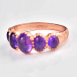 Ellibelle Jewellery Antique Victorian Style Amethyst Cabochon & Rose Gold Ring