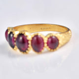 Ellibelle Jewellery Antique Victorian Style Rhodolite Garnet 9ct Gold Five-Stone Ring