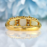 Ellibelle Jewellery Antique Victorian Three-Stone Opal & Diamond 18ct Gold Ring