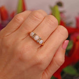 Ellibelle Jewellery Antique Victorian Three-Stone Opal & Diamond 18ct Gold Ring