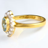 Ellibelle Jewellery Aquamarine & Diamond 18ct Gold Marquise Cluster Ring