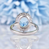 Ellibelle Jewellery Aquamarine & Diamond 18ct White Gold Cluster Ring