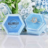Ellibelle Jewellery Aquamarine & Diamond 18ct White Gold Engagement Ring