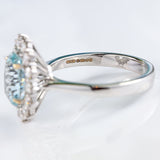 Ellibelle Jewellery Aquamarine & Diamond 18ct White Gold Oval Cluster Ring (2.04ct)