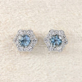 Ellibelle Jewellery Aquamarine & Diamond 18ct White Gold Stud Earrings