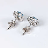 Ellibelle Jewellery Aquamarine & Diamond 18ct White Gold Stud Earrings