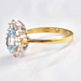 Ellibelle Jewellery Aquamarine & Diamond 9ct Gold Pear-Shaped Cluster Ring