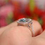 Ellibelle Jewellery Aquamarine & Diamond Platinum Engagement Ring (2.05cts)