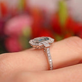 Ellibelle Jewellery Aquamarine & Diamond Platinum Engagement Ring (2.05cts)